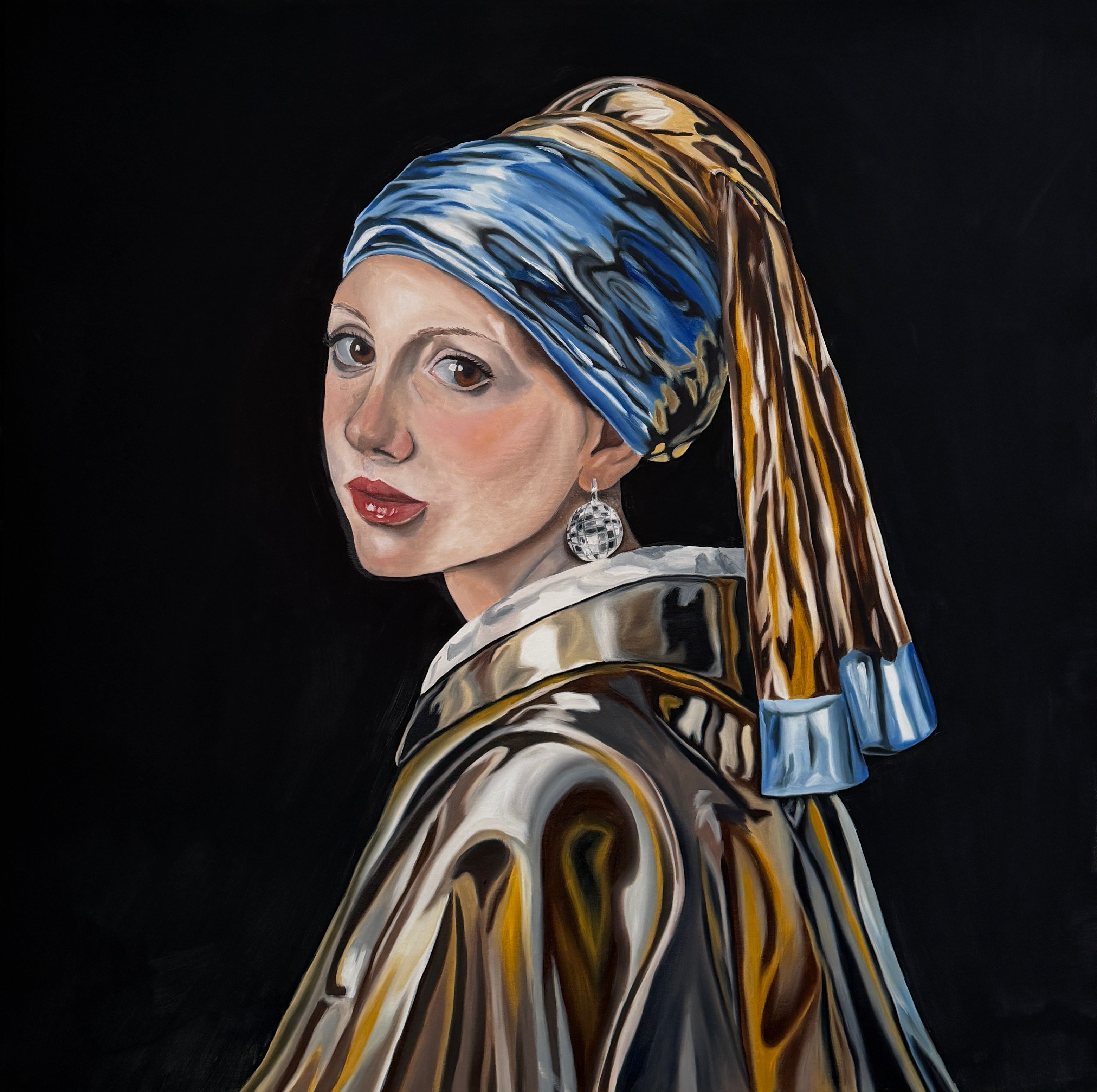 Girl with a discoball earring