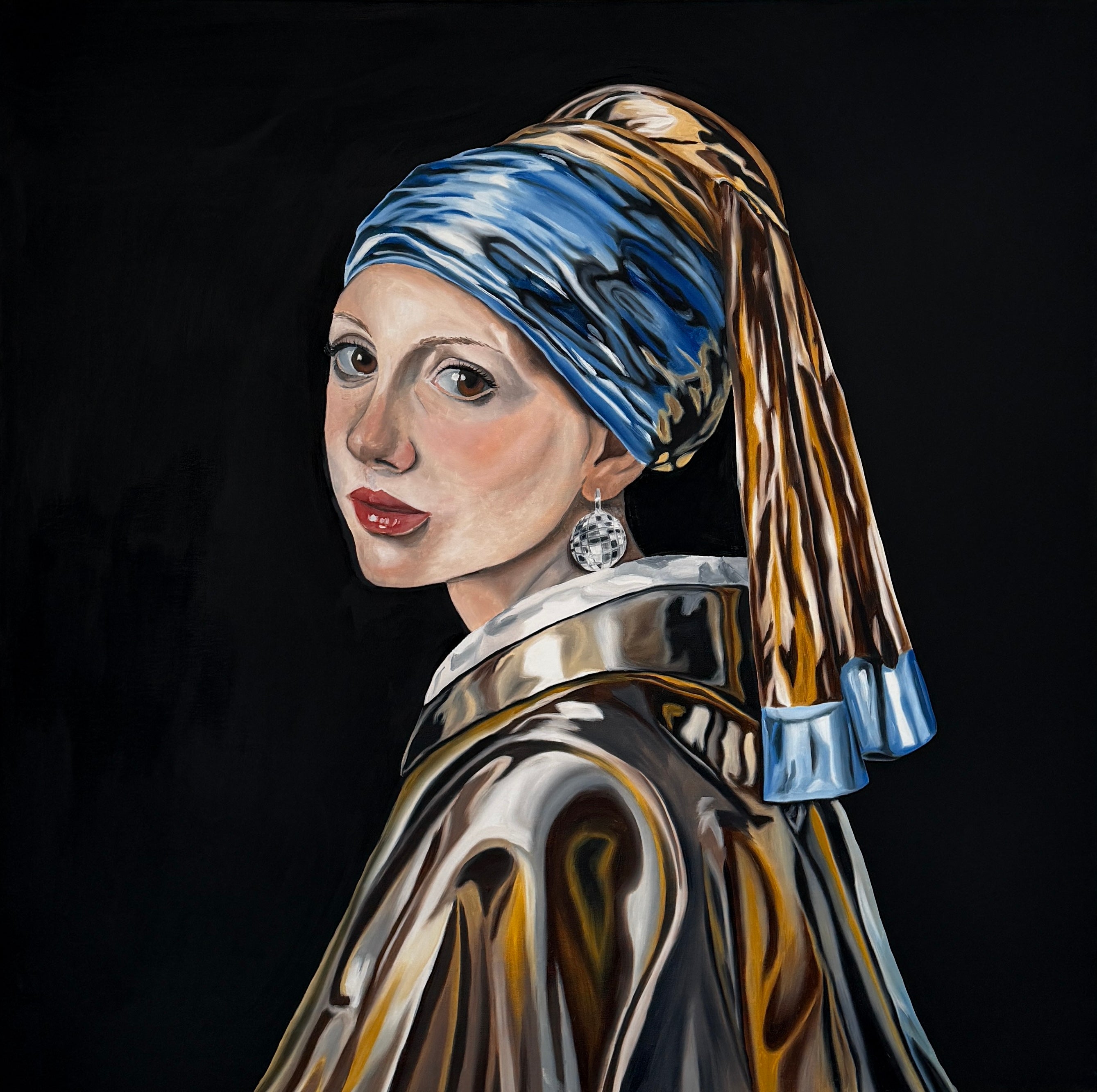 Girl with a discoball earring